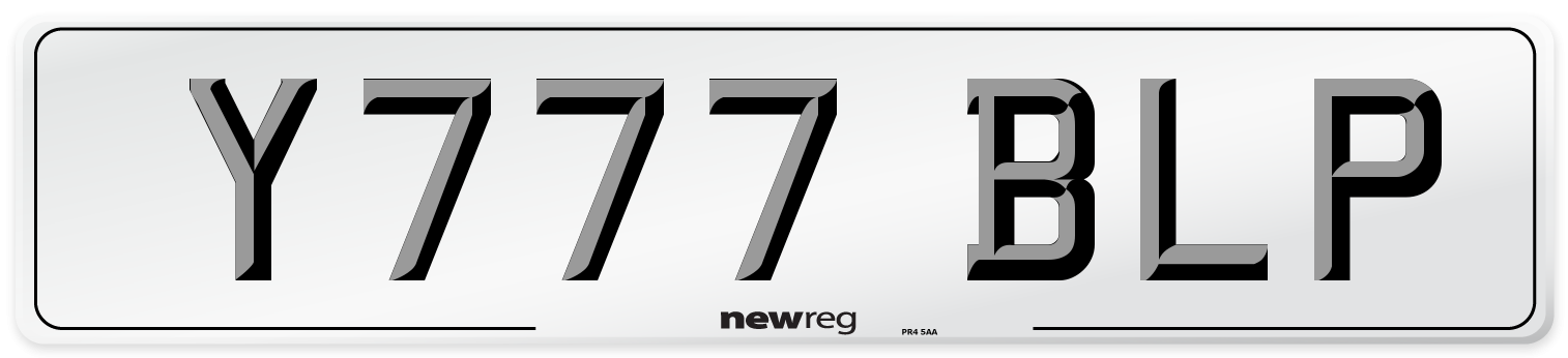 Y777 BLP Number Plate from New Reg